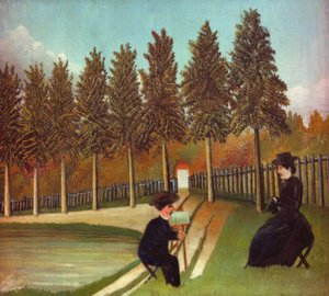 画家と彼の妻 作： Henri Rousseau